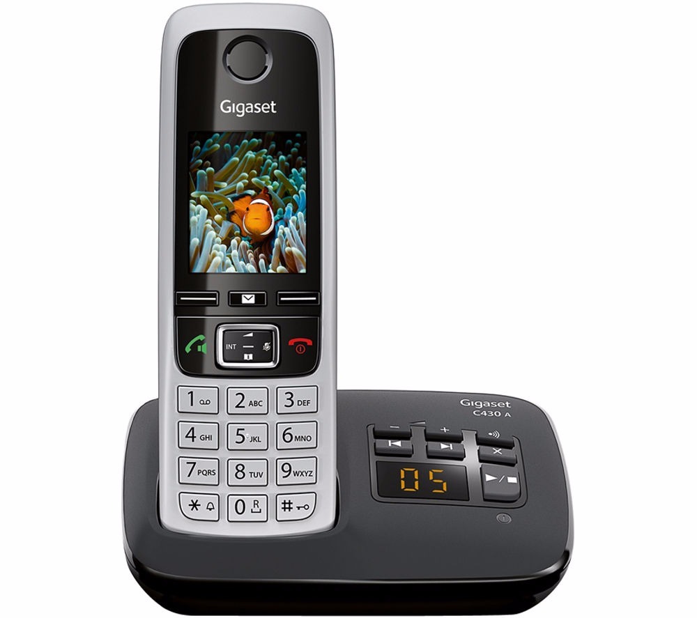 Gigaset E630A Duo - Teléfono fijo duradero con contestador, 1 teléfono  adicional incluido, resistente a salpicaduras de agua y polvo, teléfono